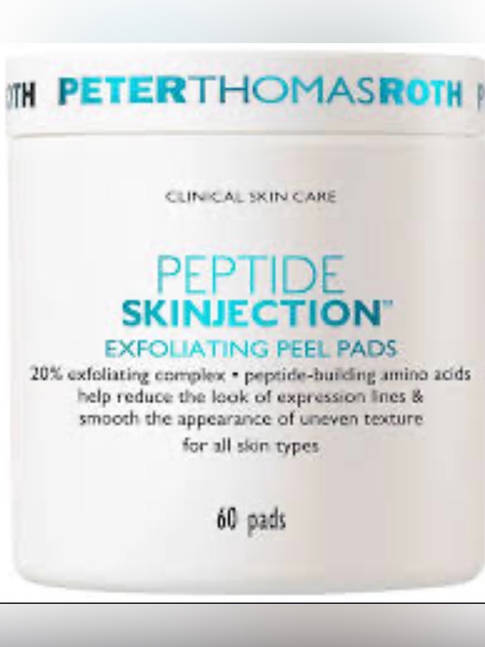 Peter Thomas Roth Peptide Skinjection Exfoliating Peel Pads, 60-count